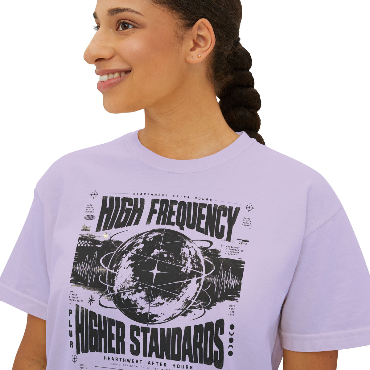High Frequency Higher Standards | Women's Rave Crop Tee