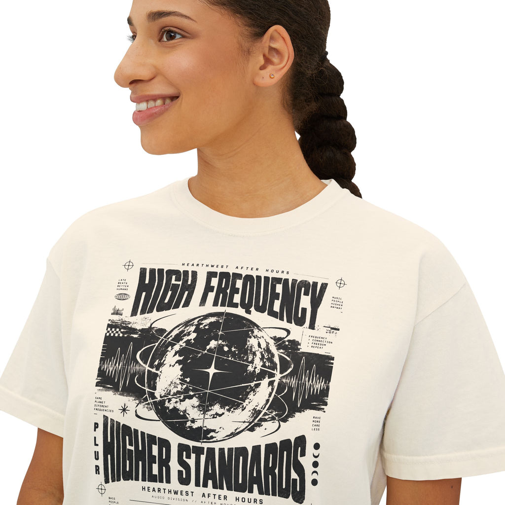 High Frequency Higher Standards | Women's Rave Crop Tee