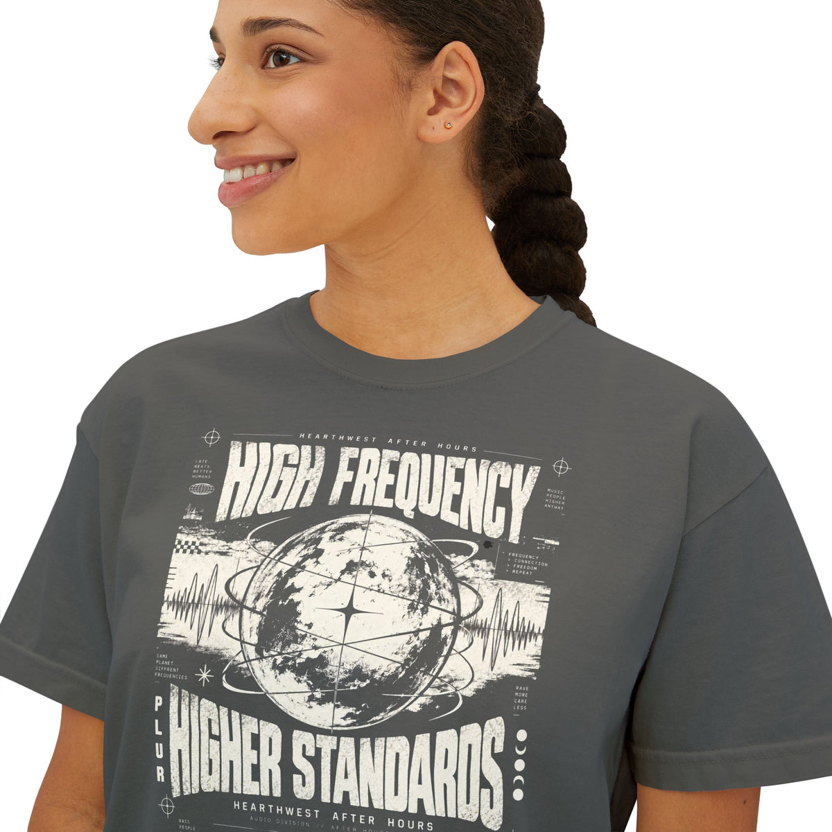 High Frequency Higher Standards | Women's Rave Crop Tee