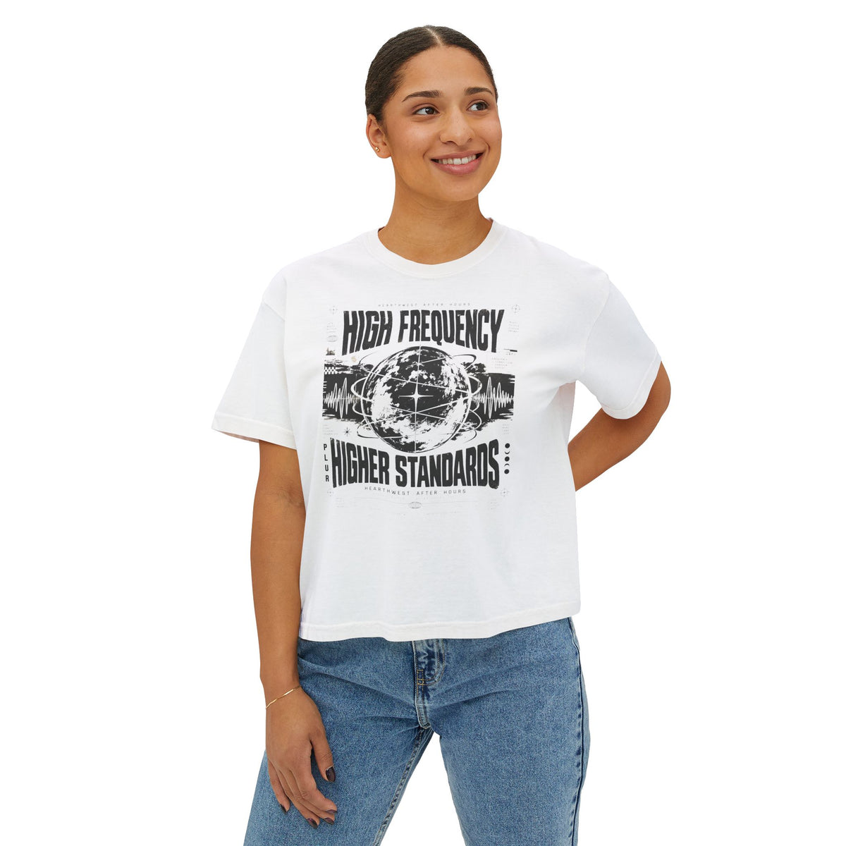High Frequency Higher Standards | Women's Rave Crop Tee