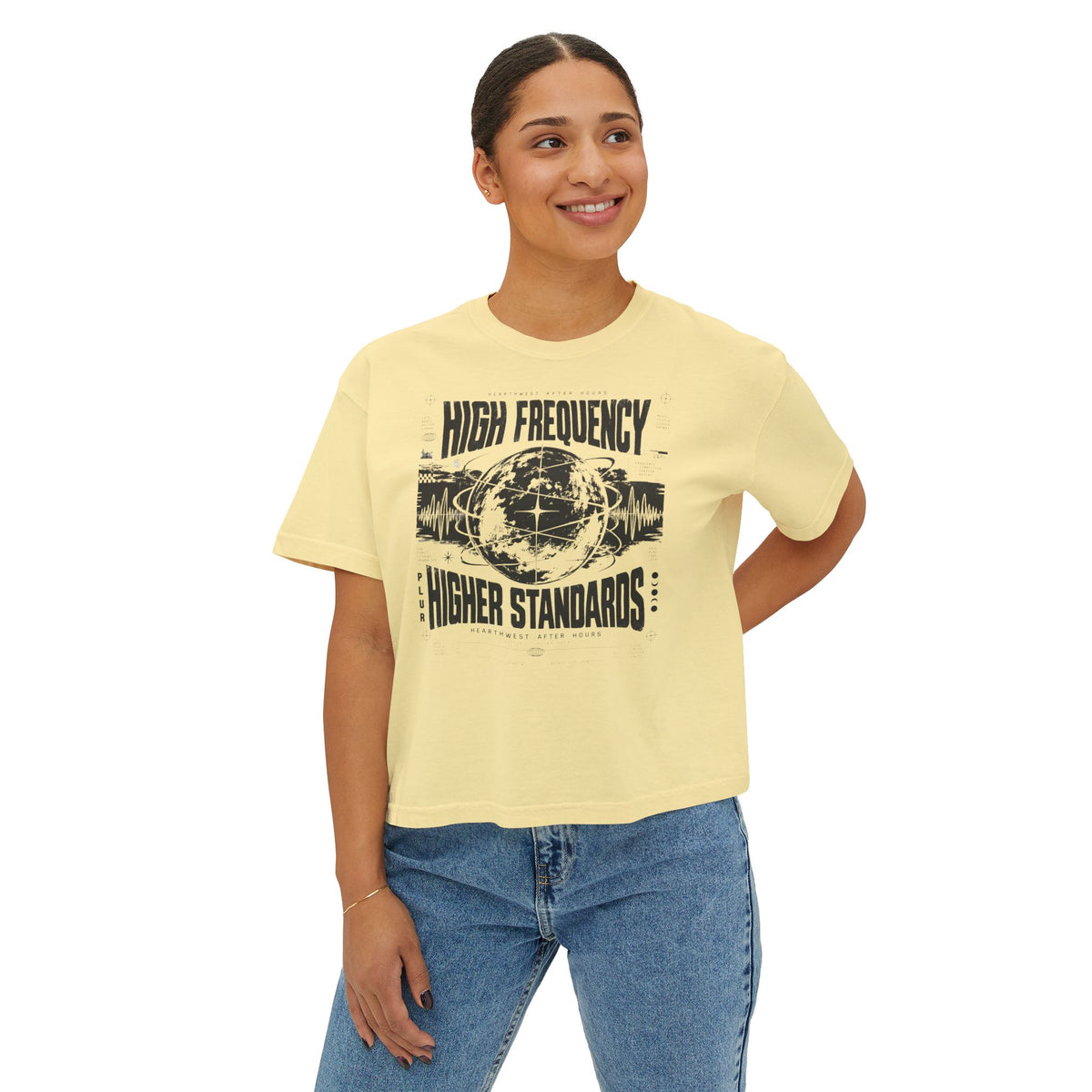 High Frequency Higher Standards | Women's Rave Crop Tee