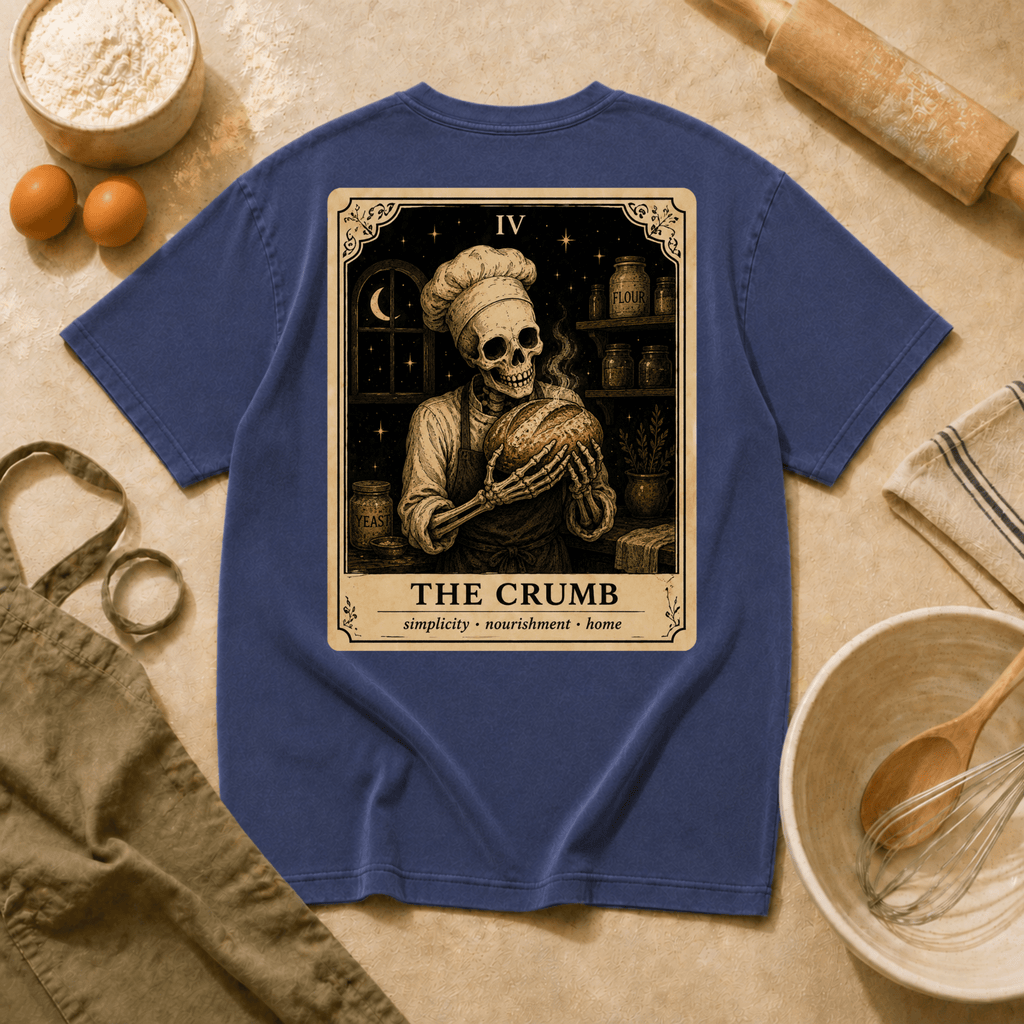 Vintage Tarot Tee — "The Crumb" Skeleton Chef Graphic Crewneck