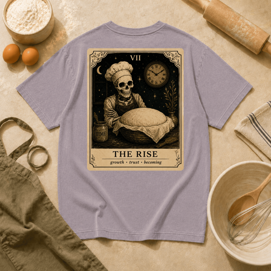 Vintage Tarot Tee — "The Rise" Skeleton Chef Graphic Crewneck