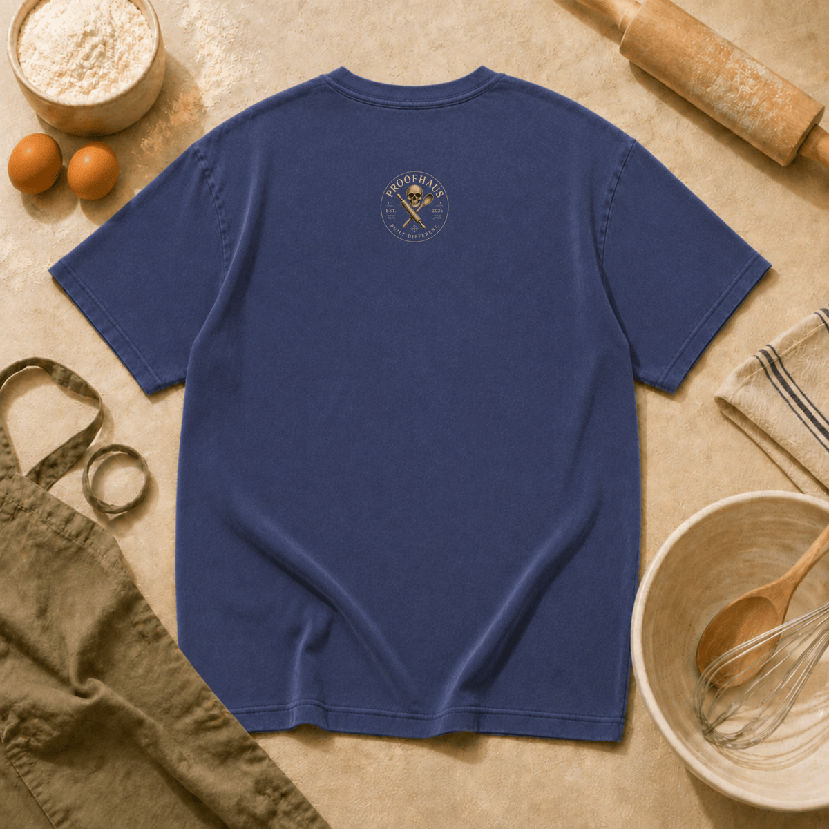 Vintage Baker's Tee — "Carb Dealer" Skeleton Chef Graphic Crewneck
