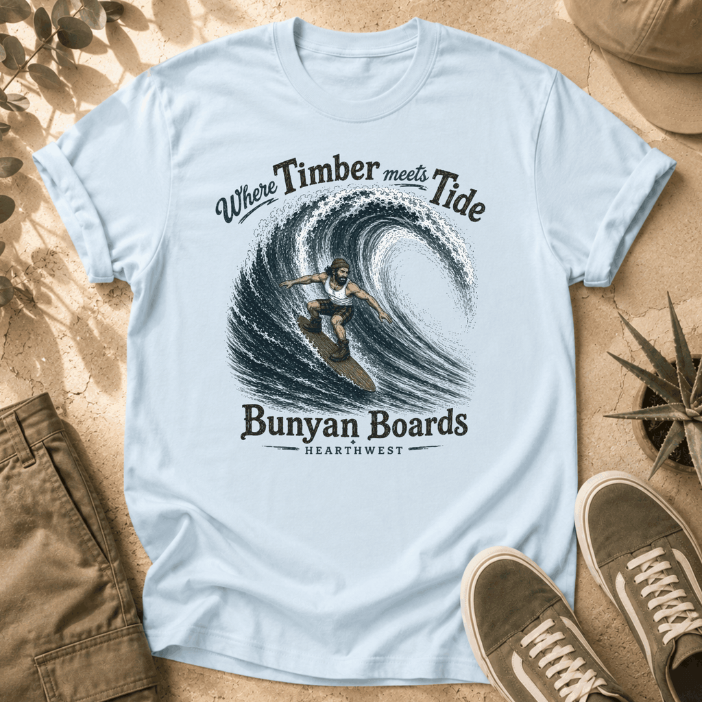 Paul Bunyan Surfer T-Shirt – “Where Timber Meets Tide” Bunyan Boards Tee