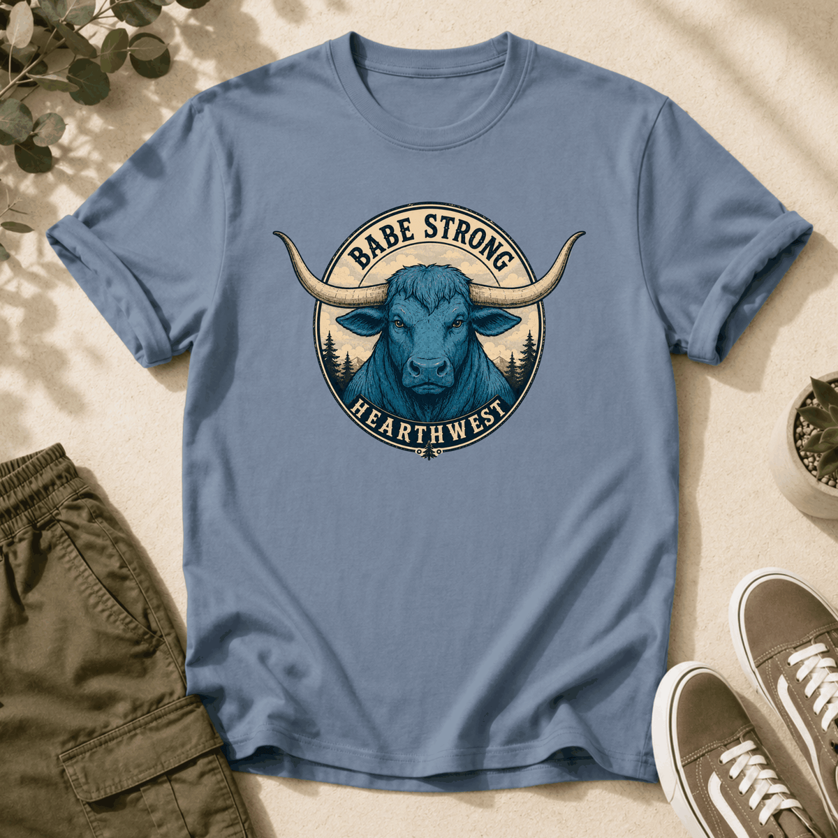 Babe Strong Tee — Vintage Longhorn Graphic T-Shirt