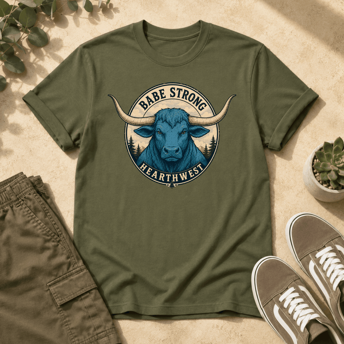 Babe Strong Tee — Vintage Longhorn Graphic T-Shirt