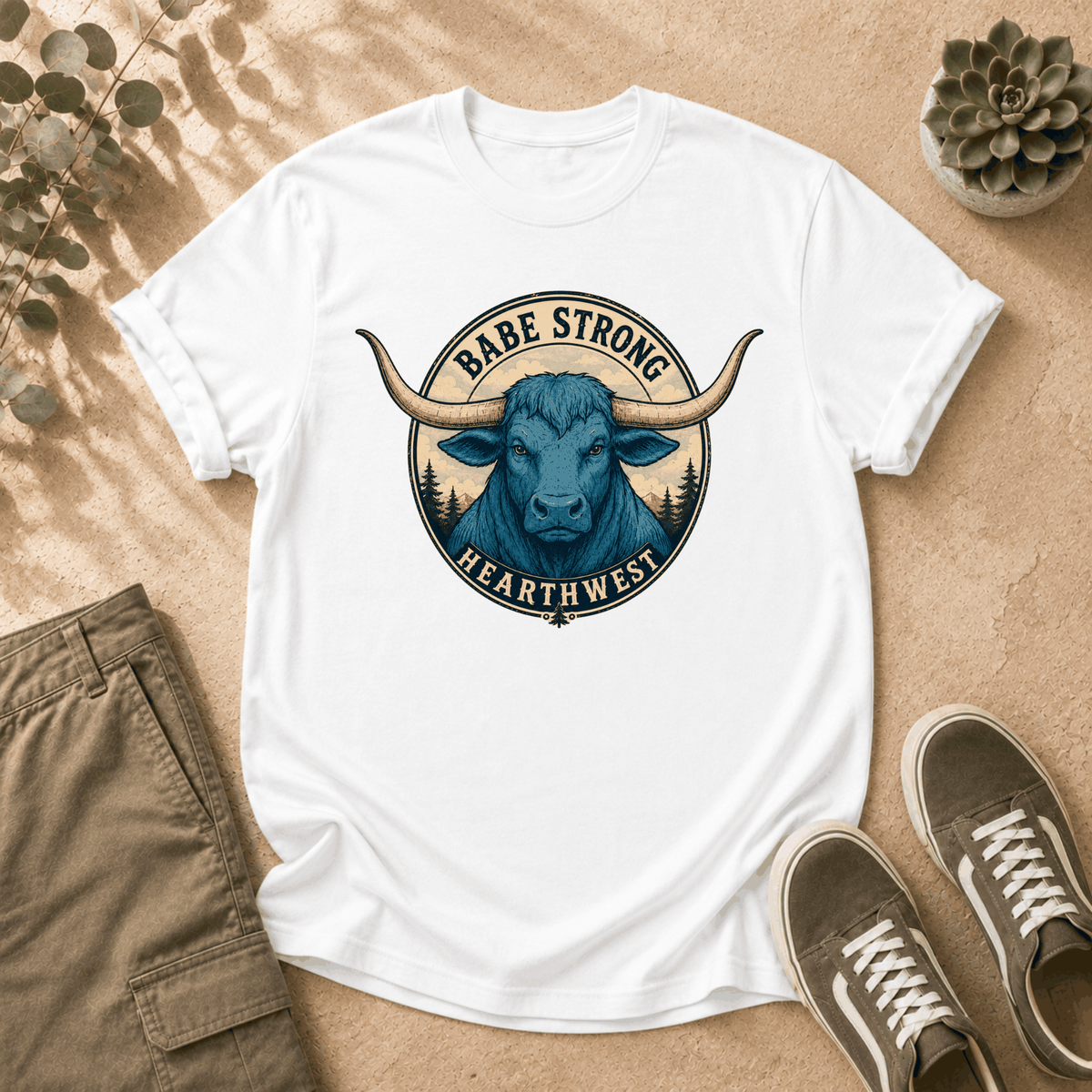 Babe Strong Tee — Vintage Longhorn Graphic T-Shirt