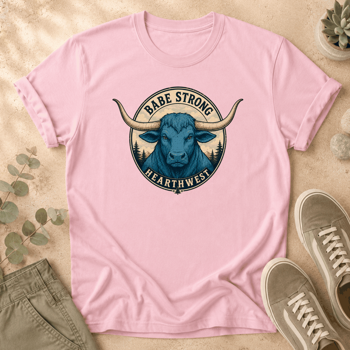 Babe Strong Tee — Vintage Longhorn Graphic T-Shirt