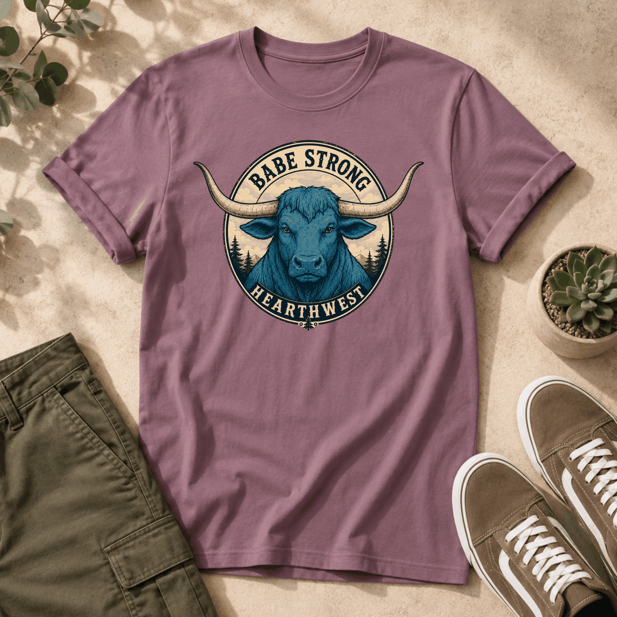 Babe Strong Tee — Vintage Longhorn Graphic T-Shirt