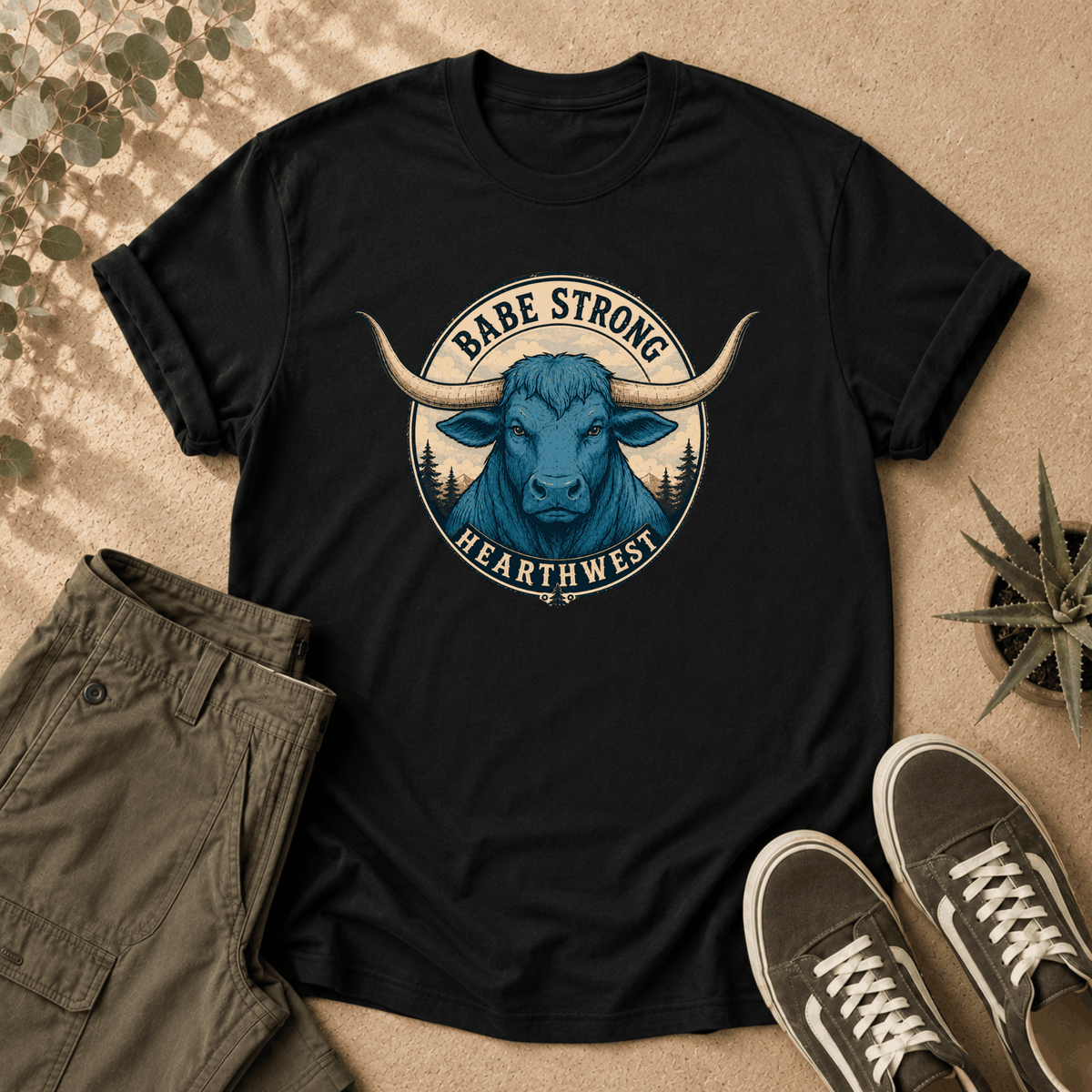 Babe Strong Tee — Vintage Longhorn Graphic T-Shirt