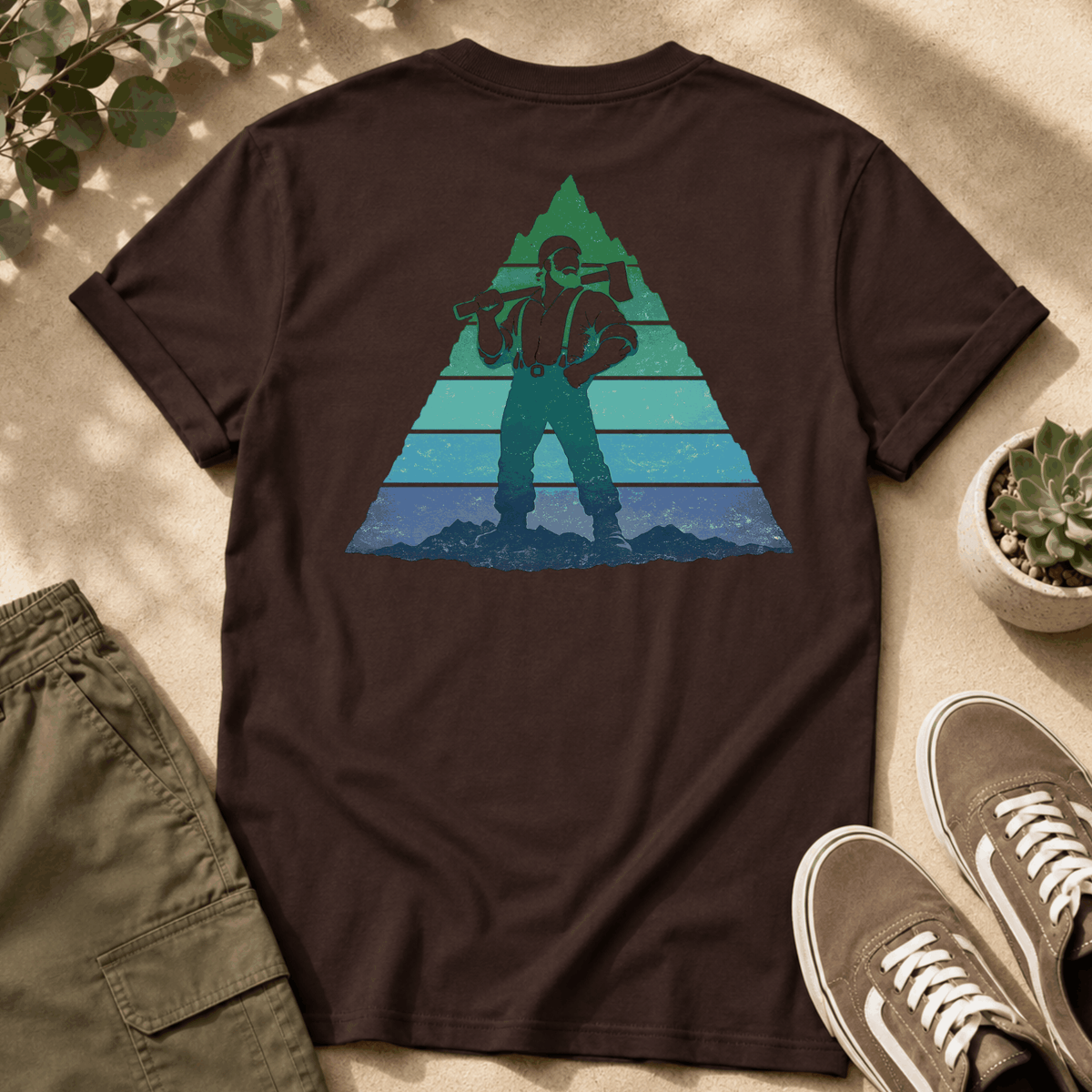 Paul Bunyan Mountain Blue-Green Badge T-Shirt