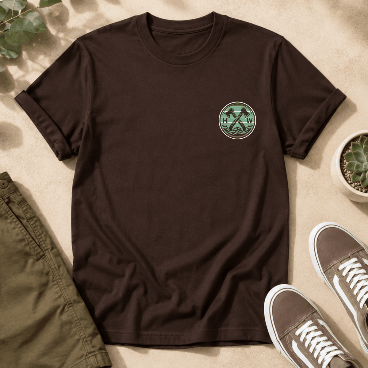 Paul Bunyan Mountain Blue-Green Badge T-Shirt
