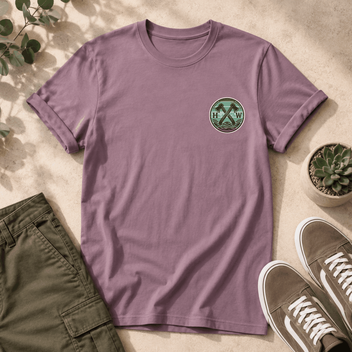 Paul Bunyan Mountain Blue-Green Badge T-Shirt