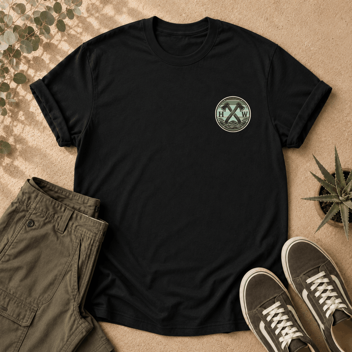 Paul Bunyan Mountain Blue-Green Badge T-Shirt