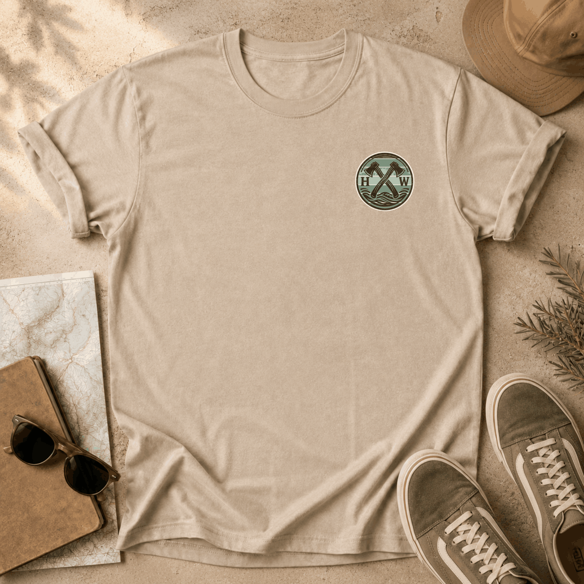 Paul Bunyan Mountain Blue-Green Badge T-Shirt