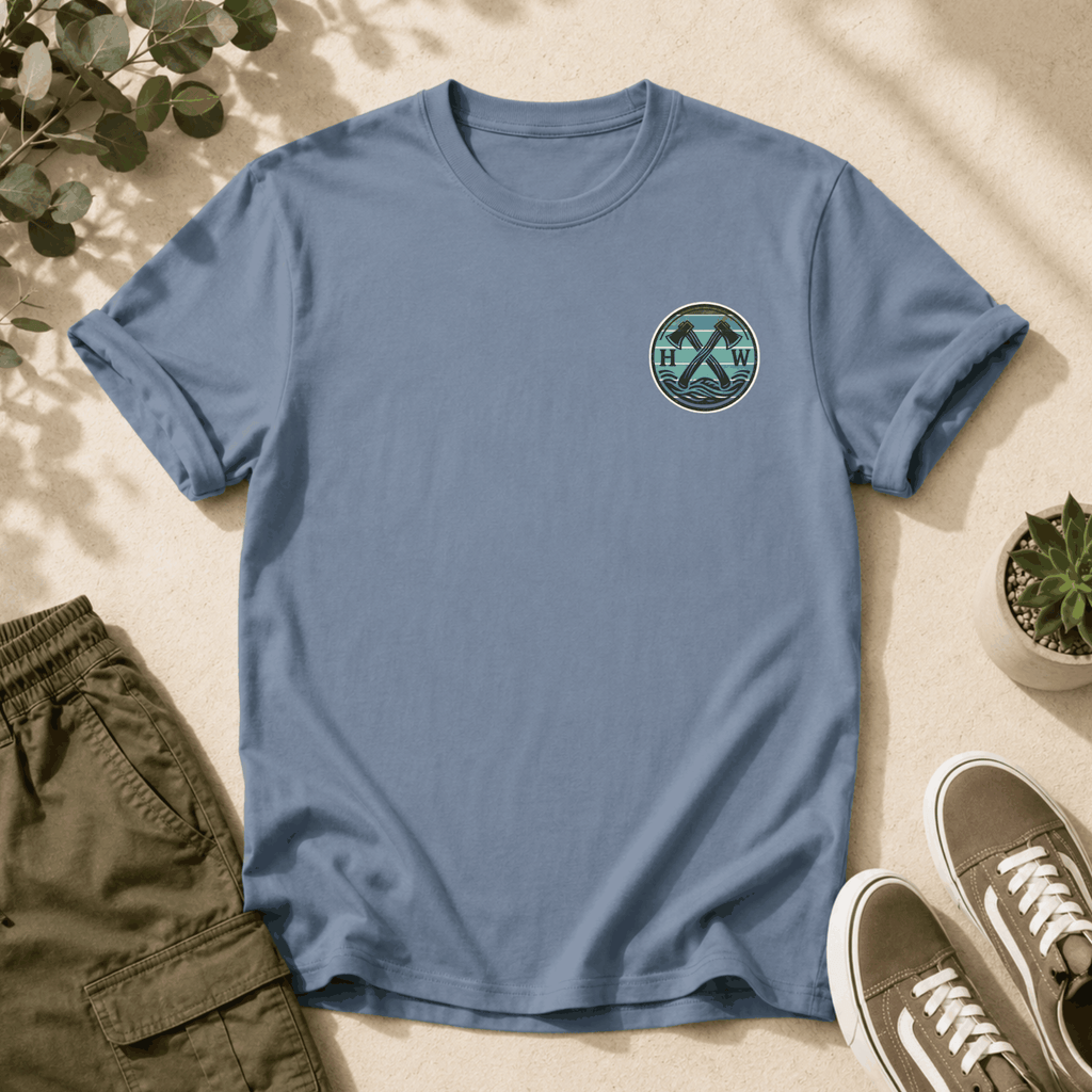 Paul Bunyan Mountain Blue-Green Badge T-Shirt