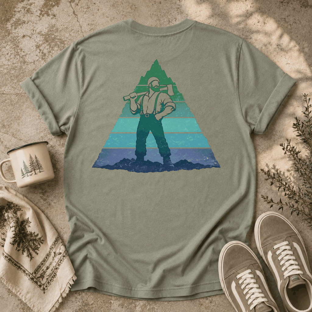 Paul Bunyan Mountain Blue-Green Badge T-Shirt