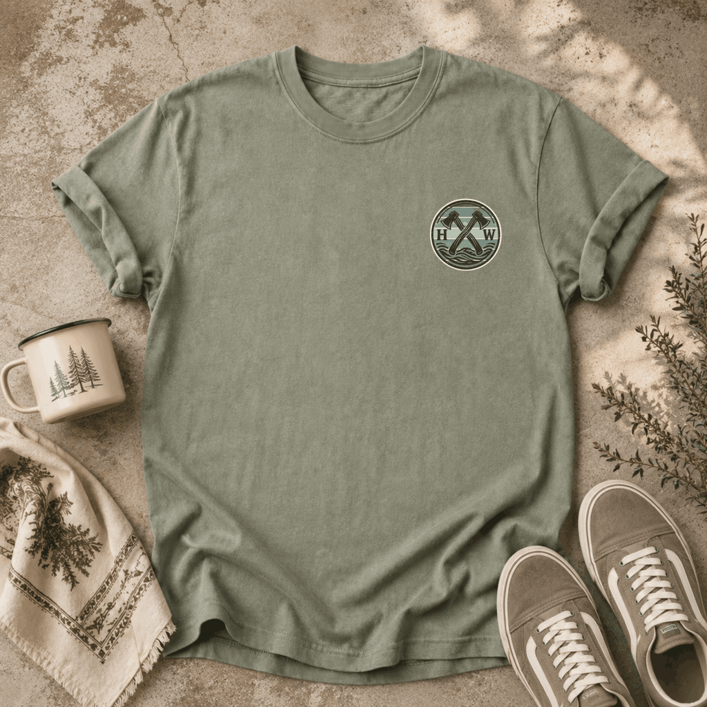 Paul Bunyan Mountain Blue-Green Badge T-Shirt