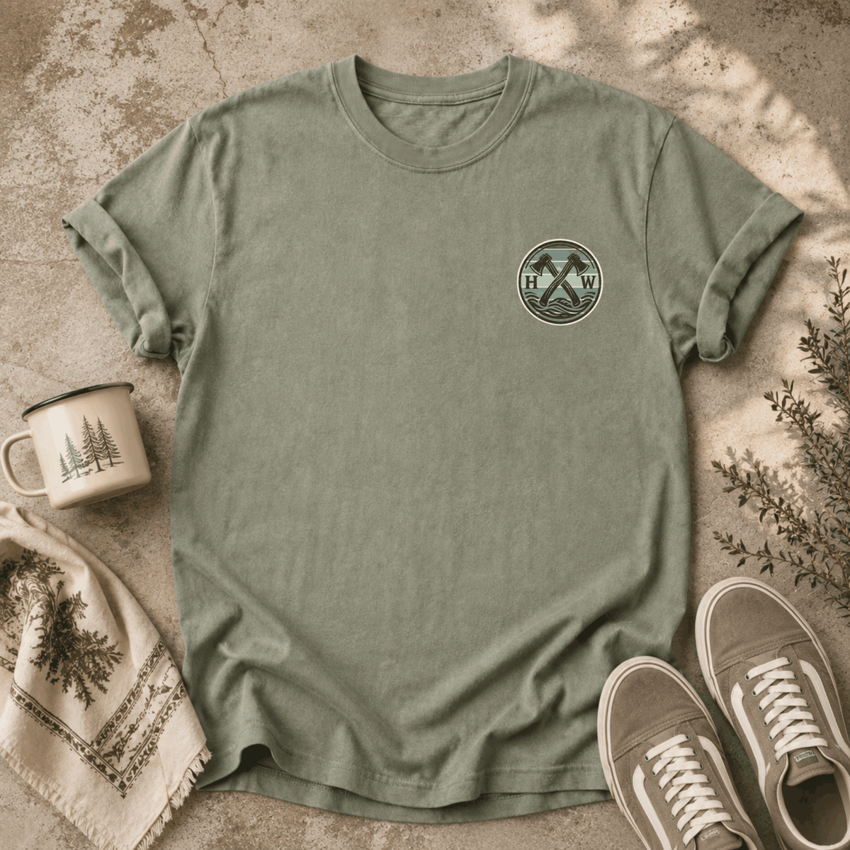 Paul Bunyan Mountain Blue-Green Badge T-Shirt