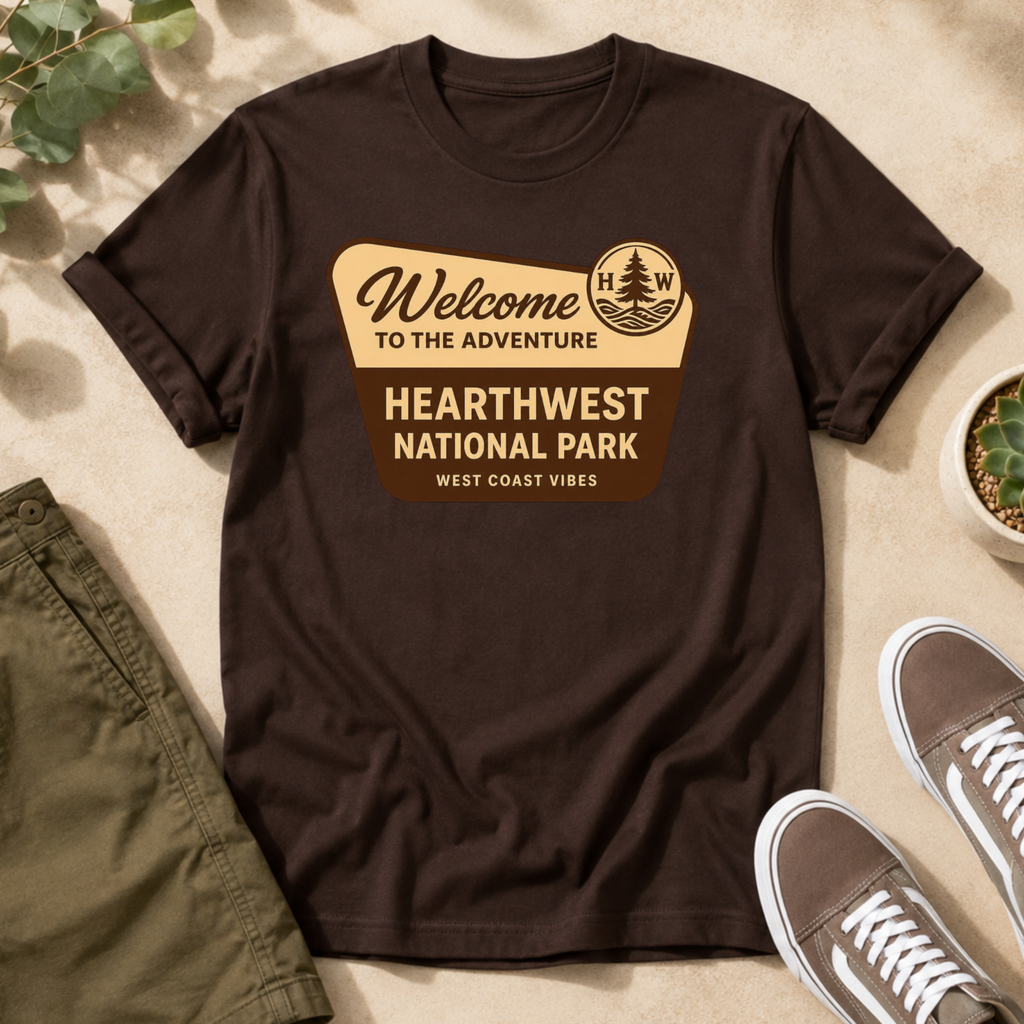 Hearthwest National Park T-Shirt — "Welcome to the Adventure" Outdoor Travel Tee