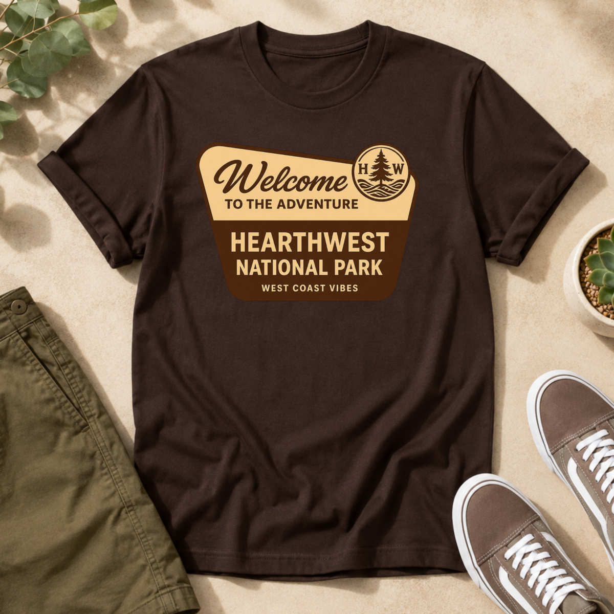 Hearthwest National Park T-Shirt — "Welcome to the Adventure" Outdoor Travel Tee