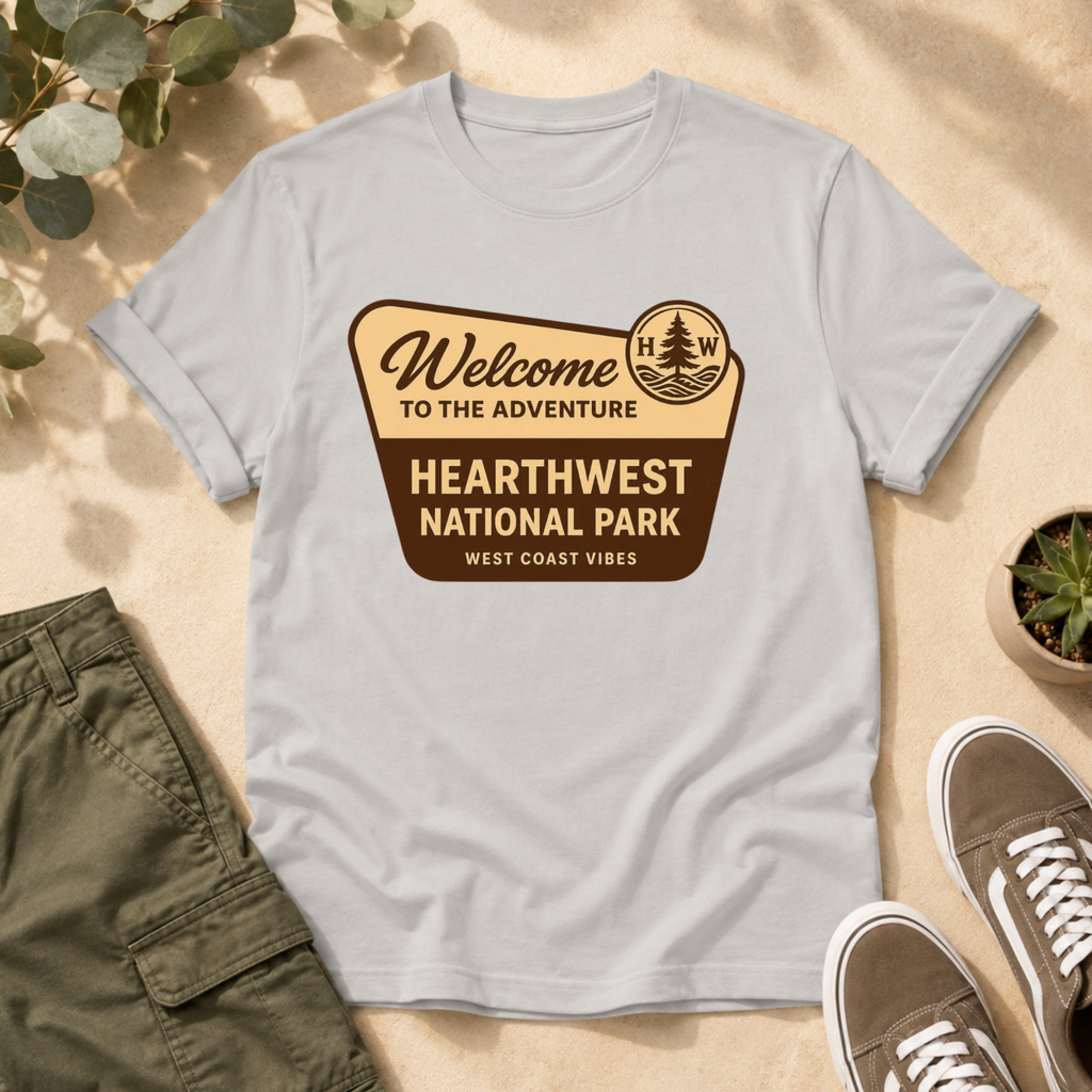 Hearthwest National Park T-Shirt — "Welcome to the Adventure" Outdoor Travel Tee