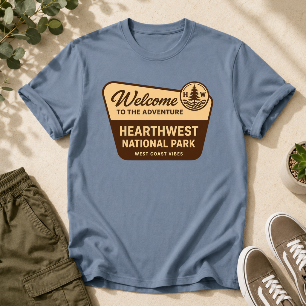 Hearthwest National Park T-Shirt — "Welcome to the Adventure" Outdoor Travel Tee