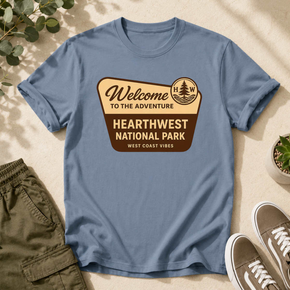 Hearthwest National Park T-Shirt — "Welcome to the Adventure" Outdoor Travel Tee