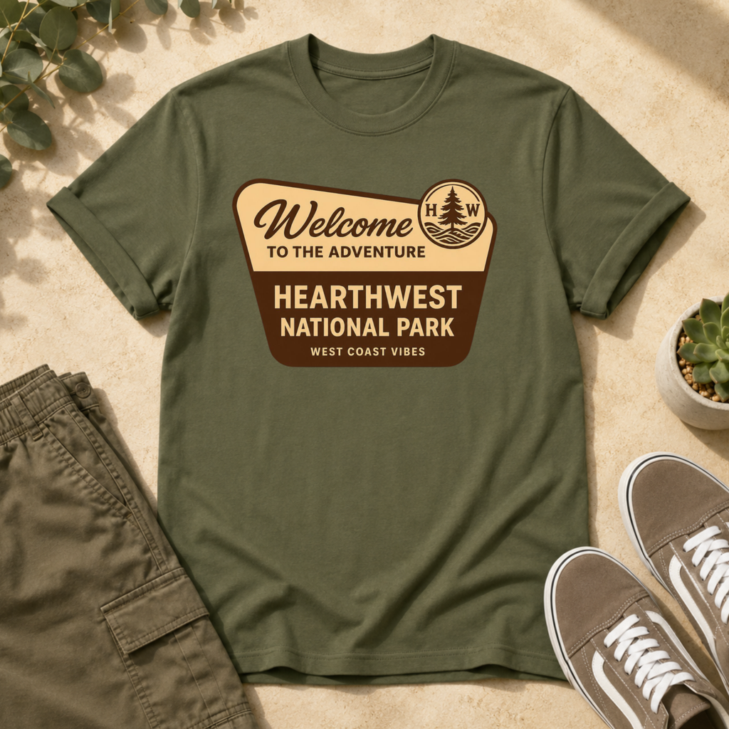 Hearthwest National Park T-Shirt — "Welcome to the Adventure" Outdoor Travel Tee