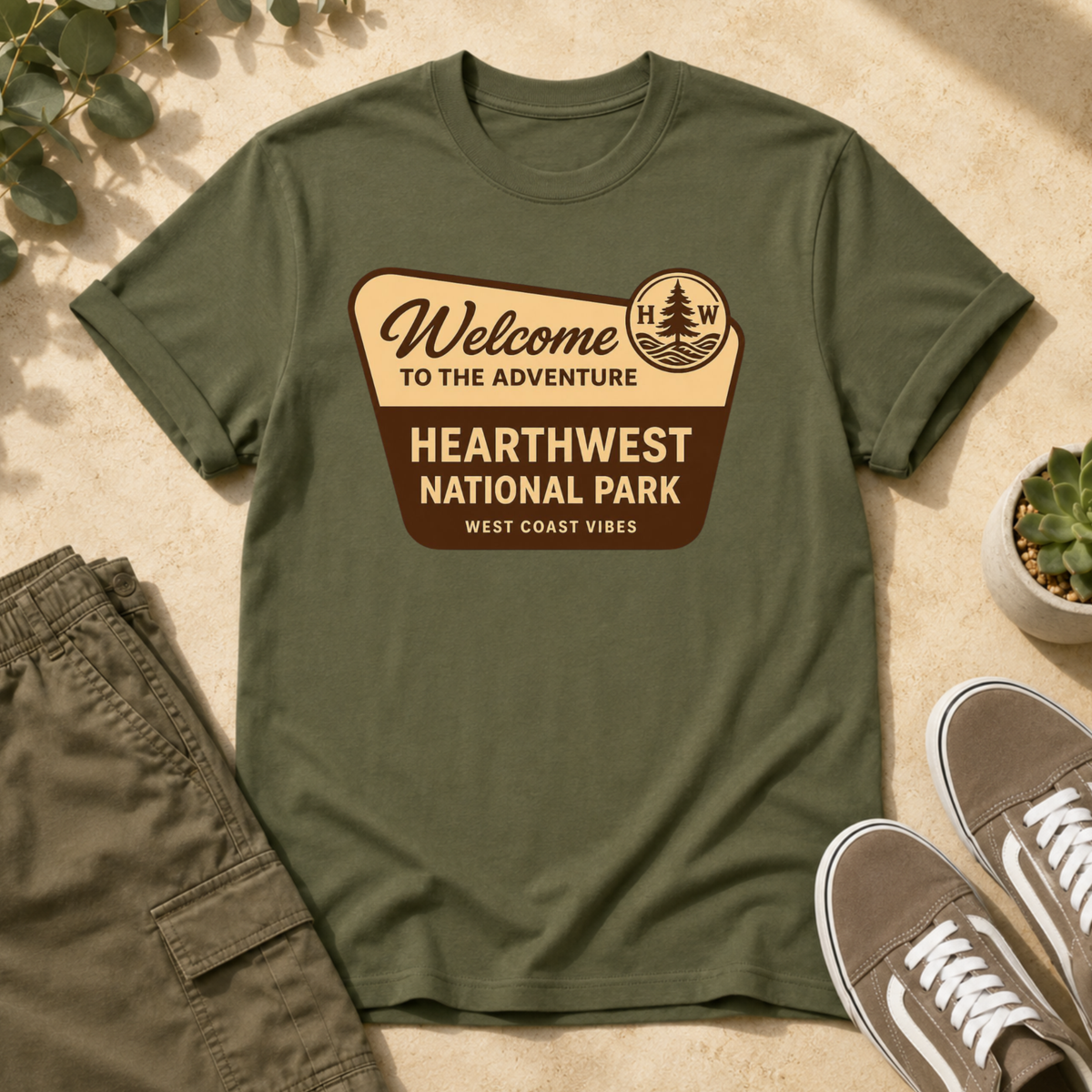 Hearthwest National Park T-Shirt — "Welcome to the Adventure" Outdoor Travel Tee