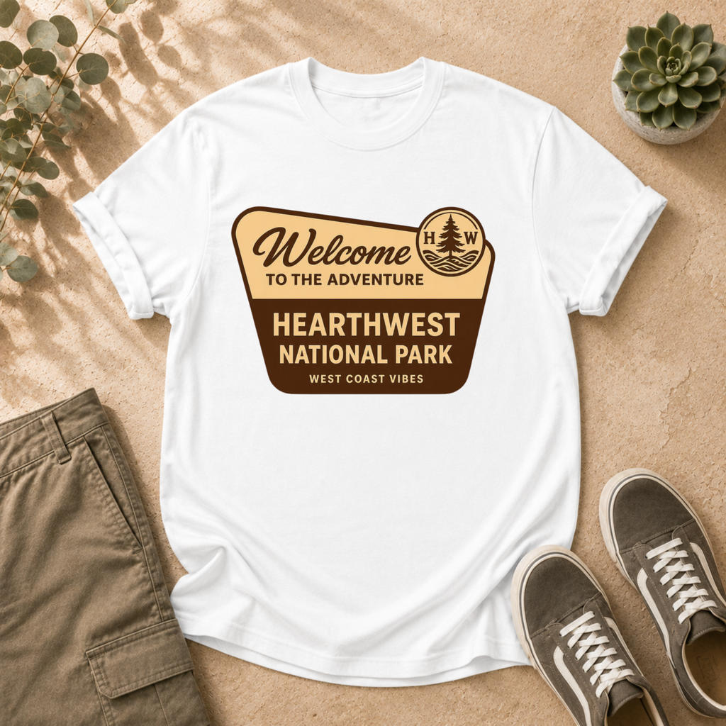Hearthwest National Park T-Shirt — "Welcome to the Adventure" Outdoor Travel Tee