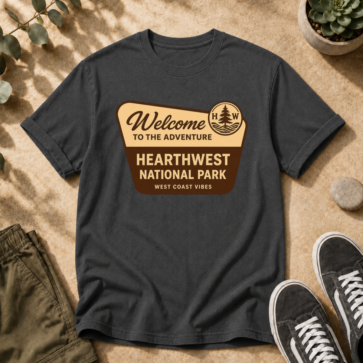 Hearthwest National Park T-Shirt — "Welcome to the Adventure" Outdoor Travel Tee