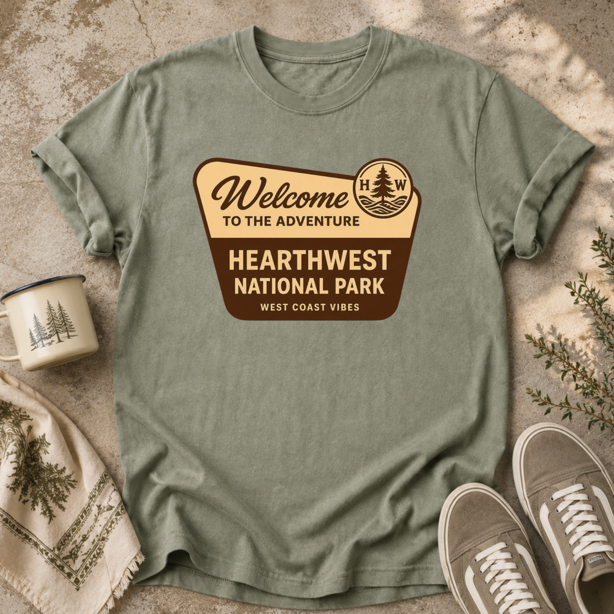 Hearthwest National Park T-Shirt — "Welcome to the Adventure" Outdoor Travel Tee
