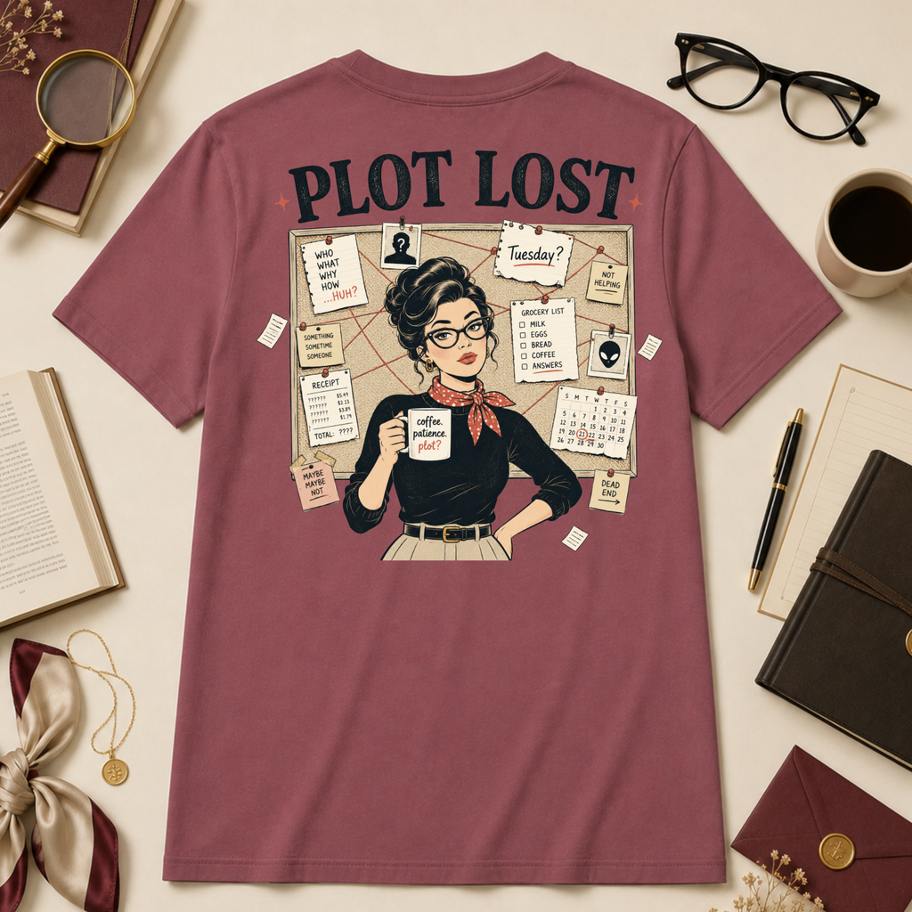Plot Lost Tee — ADHD Bookish Graphic T-Shirt