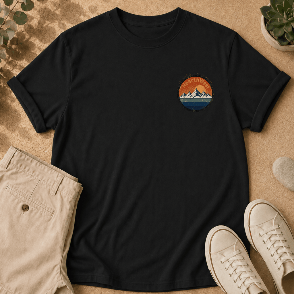 Hiking T-Shirt — "I'd Hike That" Mountain Sunset Graphic Tee