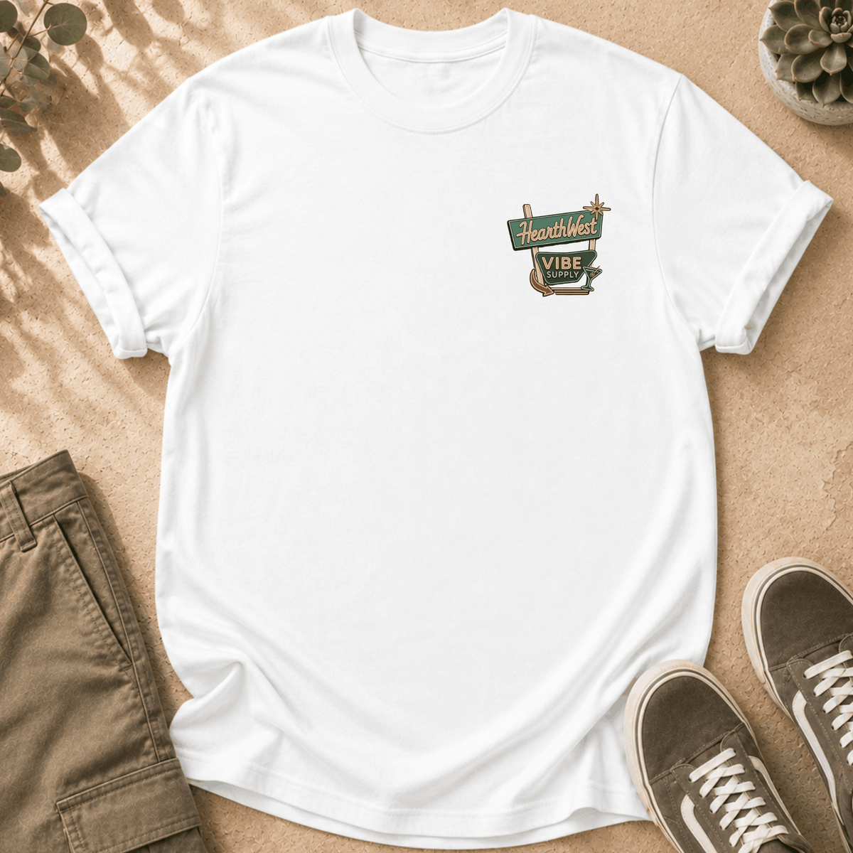 Motel Sign T-Shirt — 'Hearth West' Retro Neon Roadside Graphic Tee
