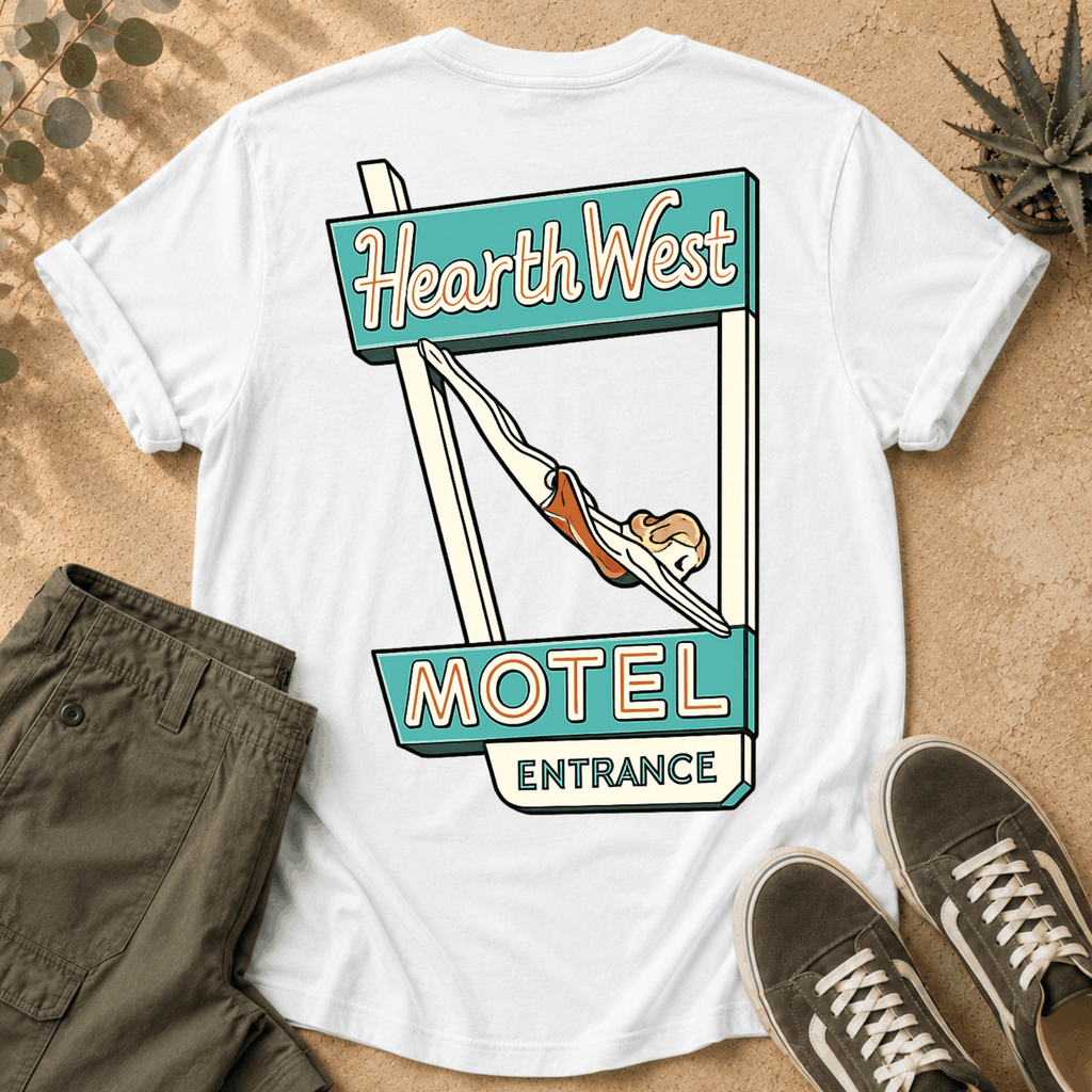 Motel Sign T-Shirt — 'Hearth West' Retro Neon Roadside Graphic Tee
