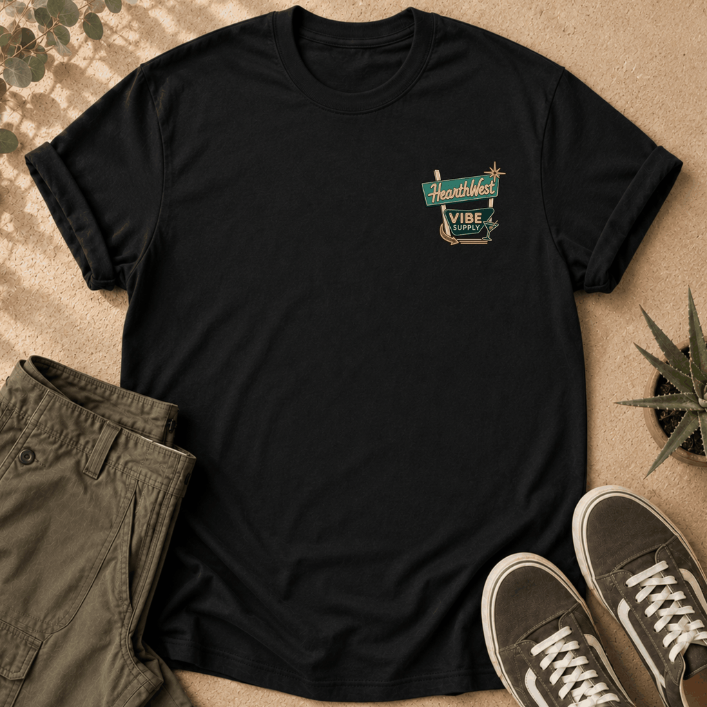 Motel Sign T-Shirt — 'Hearth West' Retro Neon Roadside Graphic Tee
