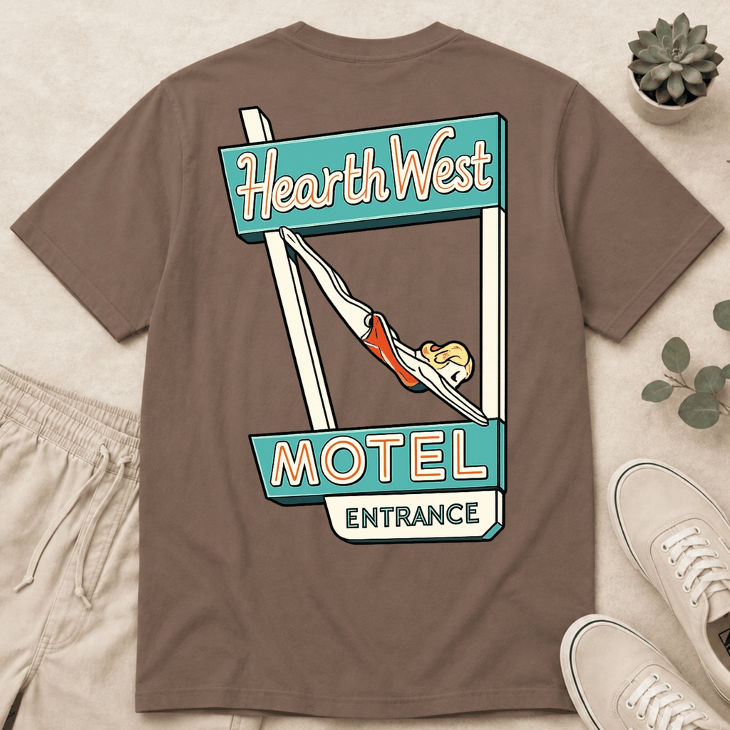 Motel Sign T-Shirt — 'Hearth West' Retro Neon Roadside Graphic Tee