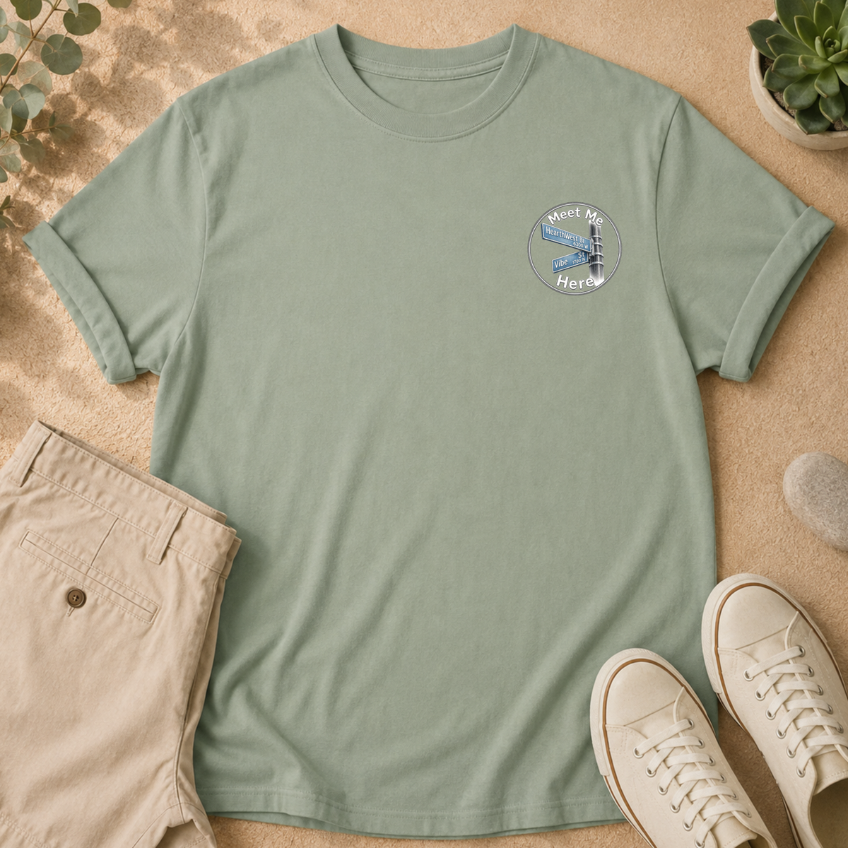 T-Shirt — HearthWest Palm Tree Graphic (Back Print)