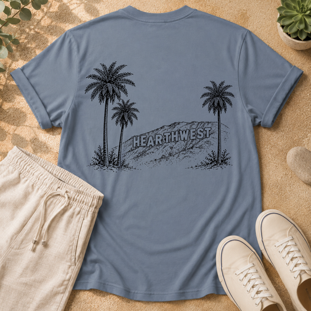 T-Shirt — HearthWest Palm Tree Graphic (Back Print)