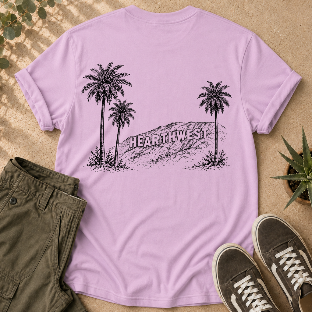 T-Shirt — HearthWest Palm Tree Graphic (Back Print)