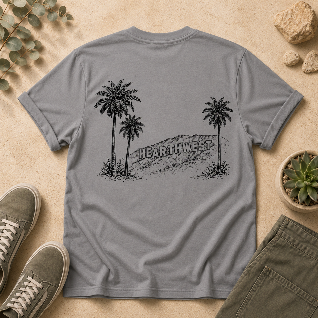 T-Shirt — HearthWest Palm Tree Graphic (Back Print)