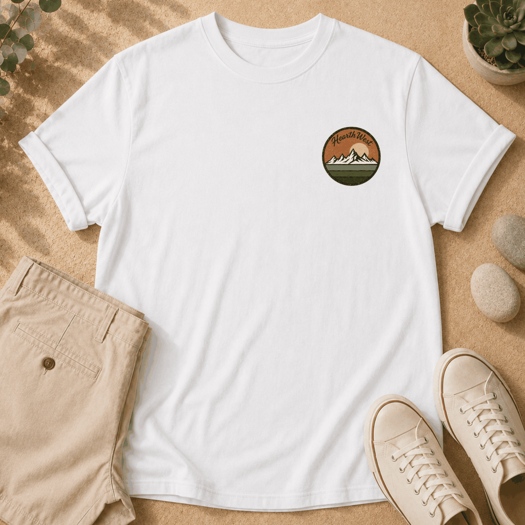 Chase The Horizon Surf Van T-Shirt — Retro Mountain & Sunset Adventure Tee