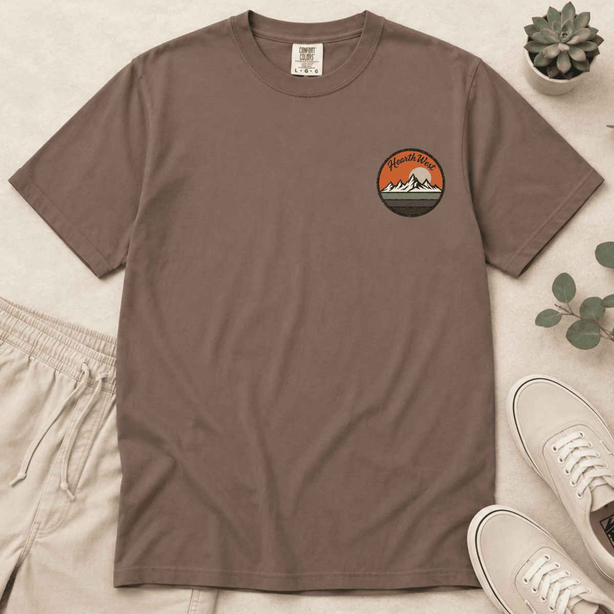 Chase The Horizon Surf Van T-Shirt — Retro Mountain & Sunset Adventure Tee