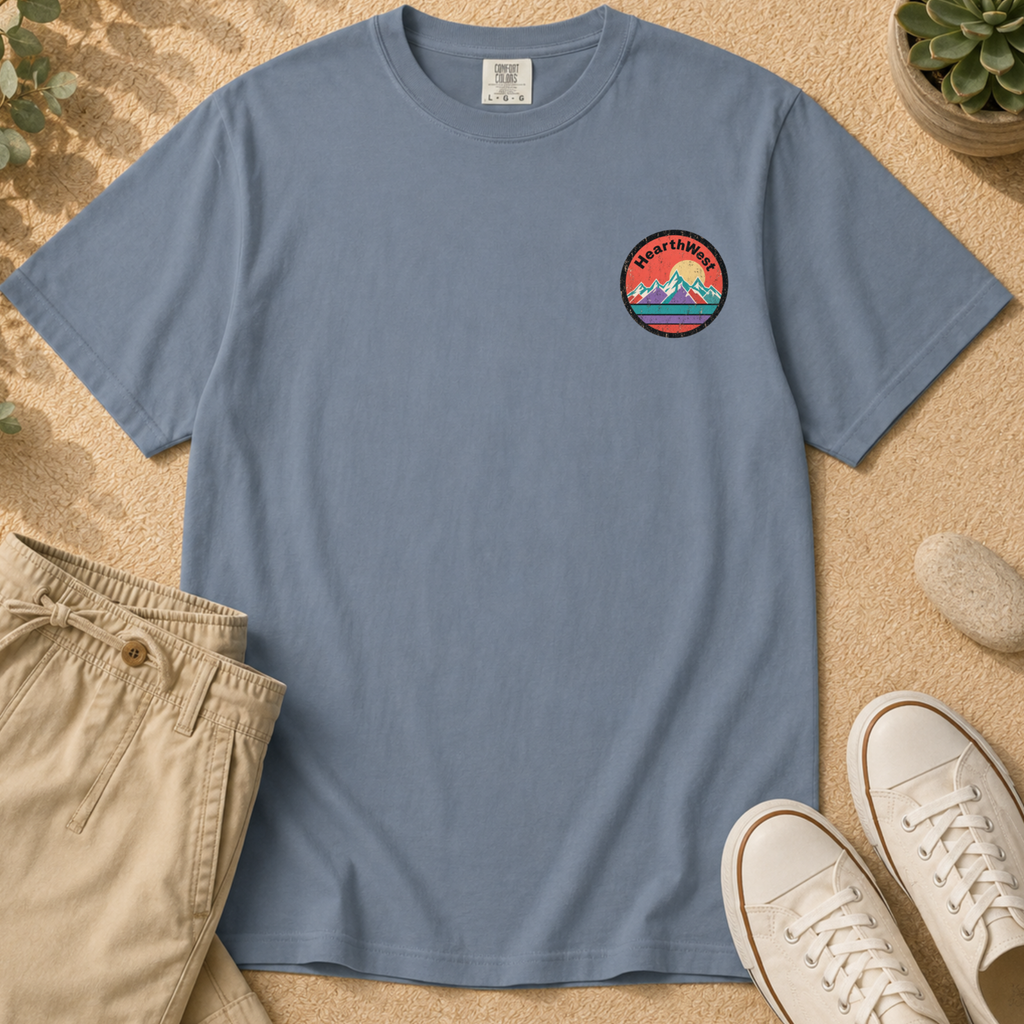 Retro Mountain T-Shirt — Vintage Sunset Outdoor Graphic Tee