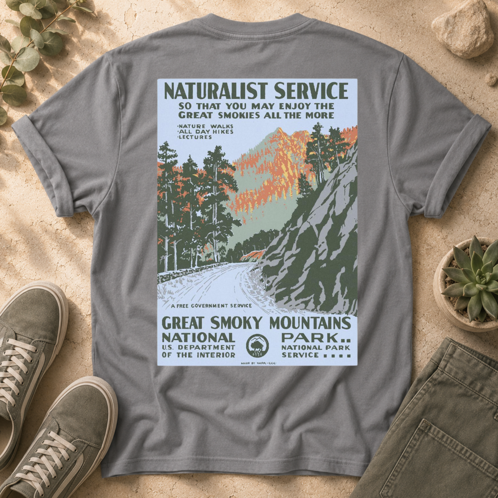 Great Smoky Mountains Poster T-Shirt — National Park Vintage Travel Tee