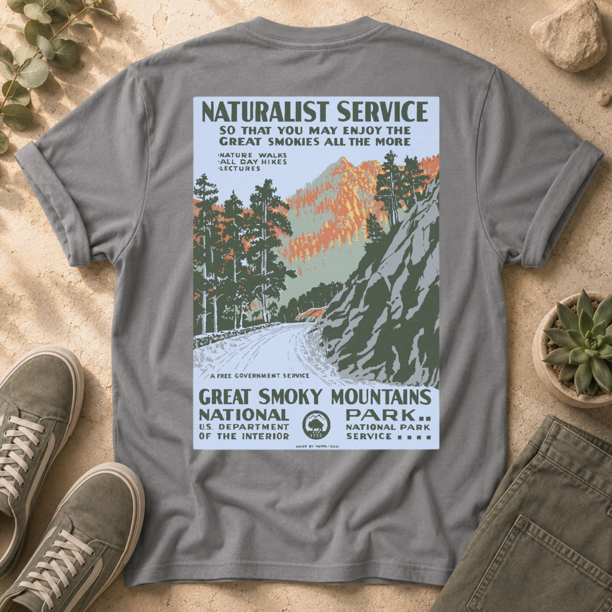 Great Smoky Mountains Poster T-Shirt — National Park Vintage Travel Tee