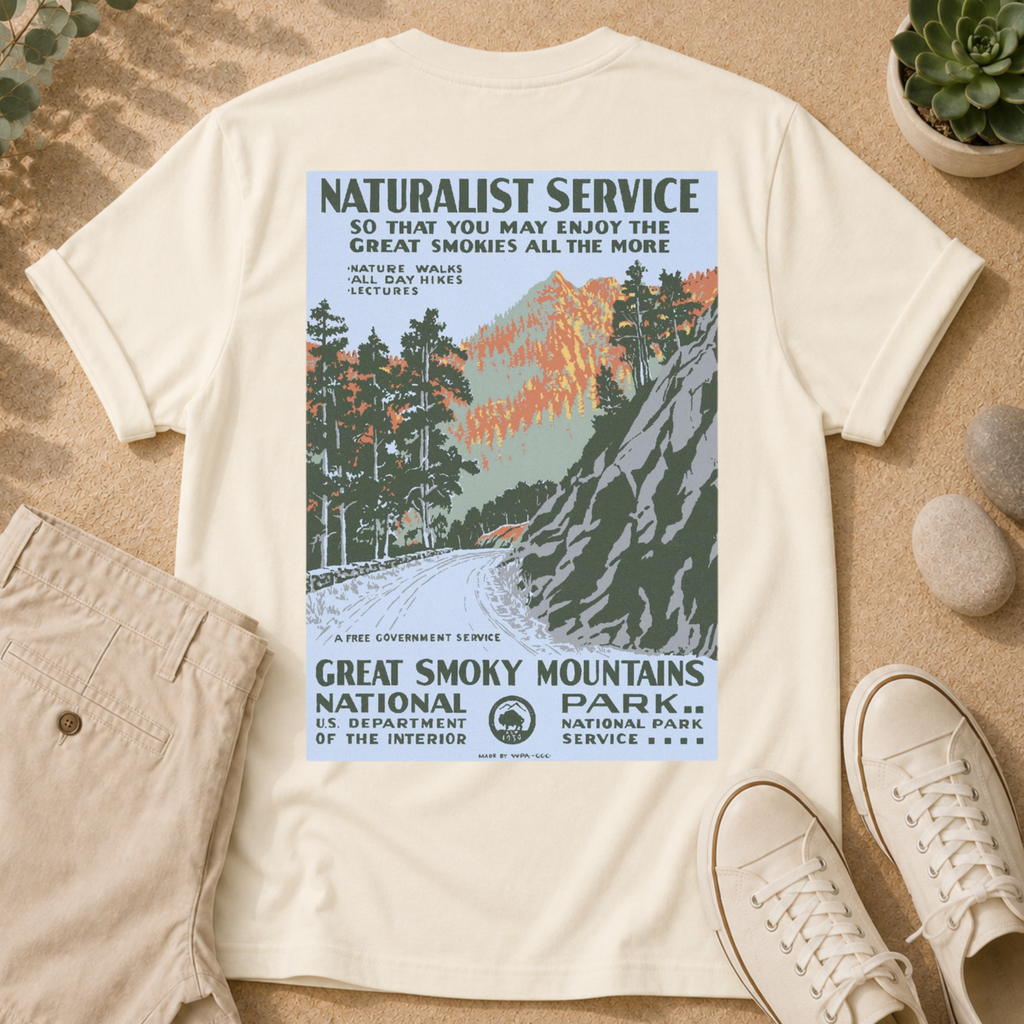 Great Smoky Mountains Poster T-Shirt — National Park Vintage Travel Tee